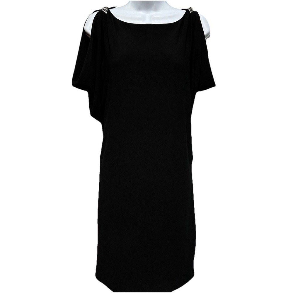 Lauren Ralph Lauren Women's Evening Dress Black 4 Stretch Lined Pullover Classy